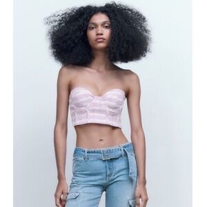 NWT Zara Tweed Crop Top, Small